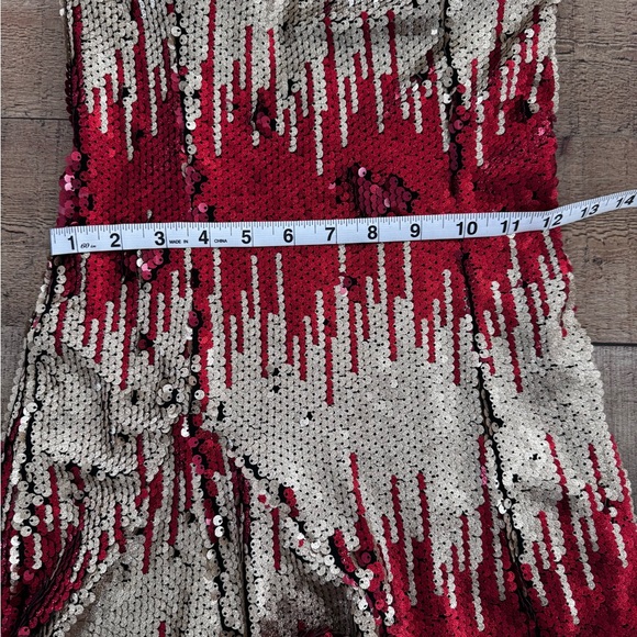 NBD Revolve Fire and Desire Metallic Red Gold Sequin Evening Dress NEW XSMALL - Picture 4 of 7